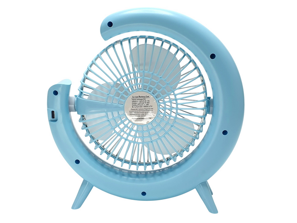 Вентилятор настільний акумуляторний USB 24 см, з LED-підсвічуванням, Fan Music