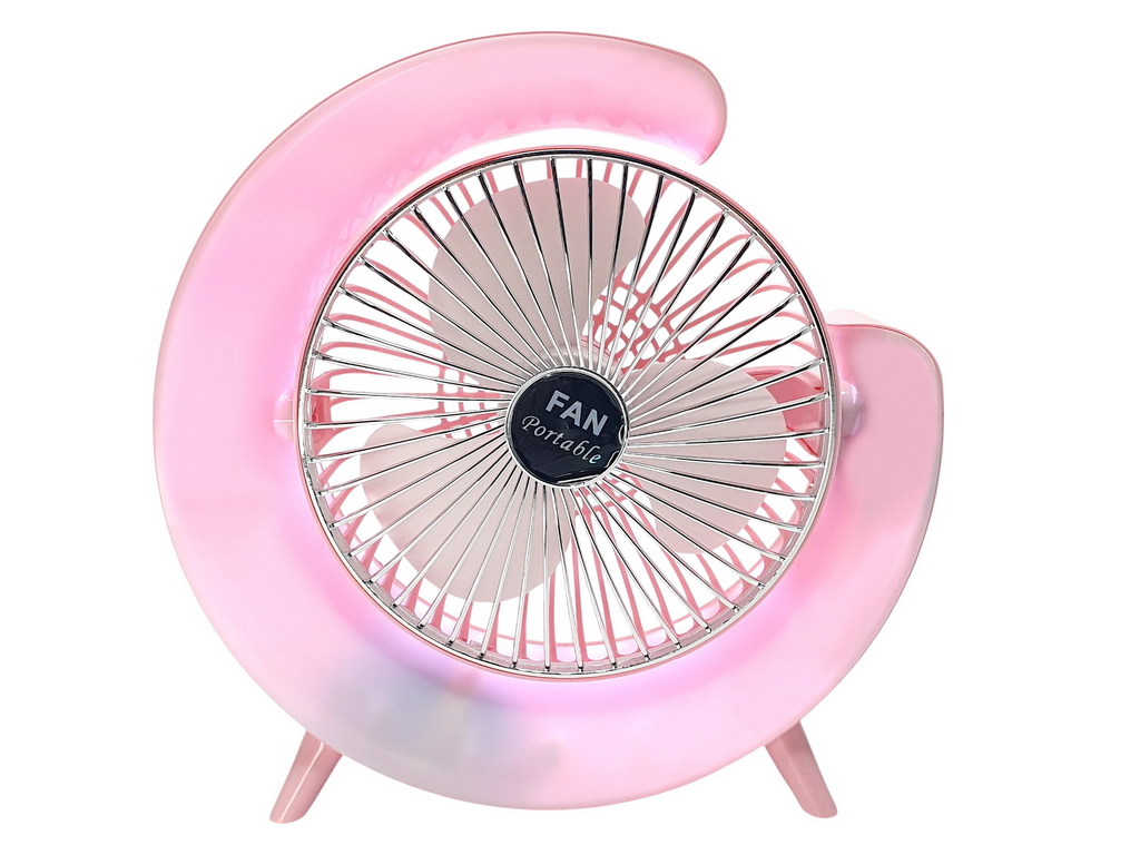 Вентилятор настільний акумуляторний USB 24 см, з LED-підсвічуванням, Fan Music