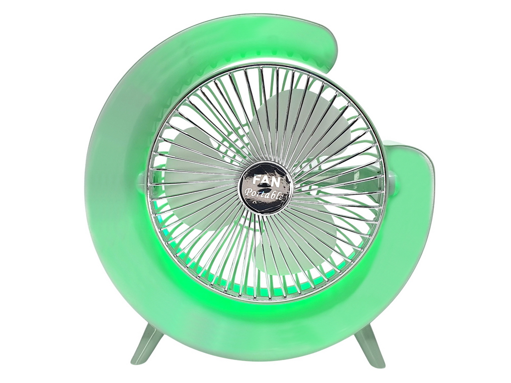 Вентилятор настільний акумуляторний USB 24 см, з LED-підсвічуванням, Fan Music
