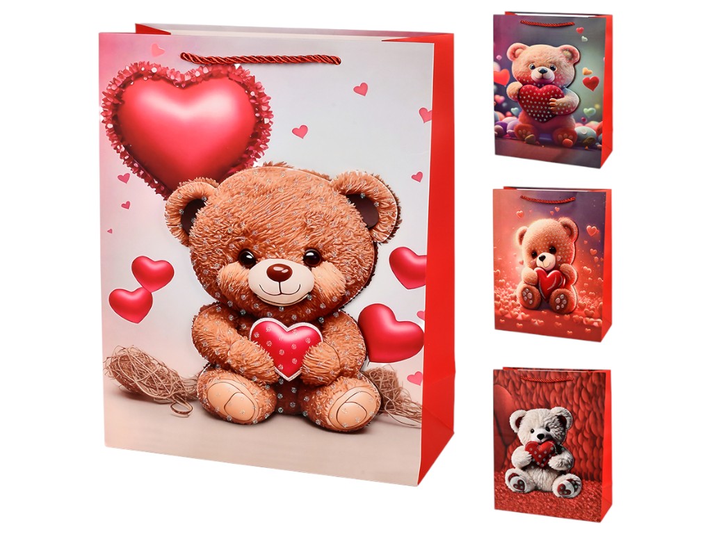 Пакет подарочный бумажный S "Bear 3D" 18х24х8.5см, R32943-S