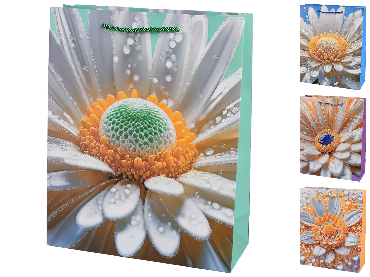 Подарунковий пакет Camomile L, паперовий, 30×41,5×12 см, 4 дизайни (ціна за 1шт)