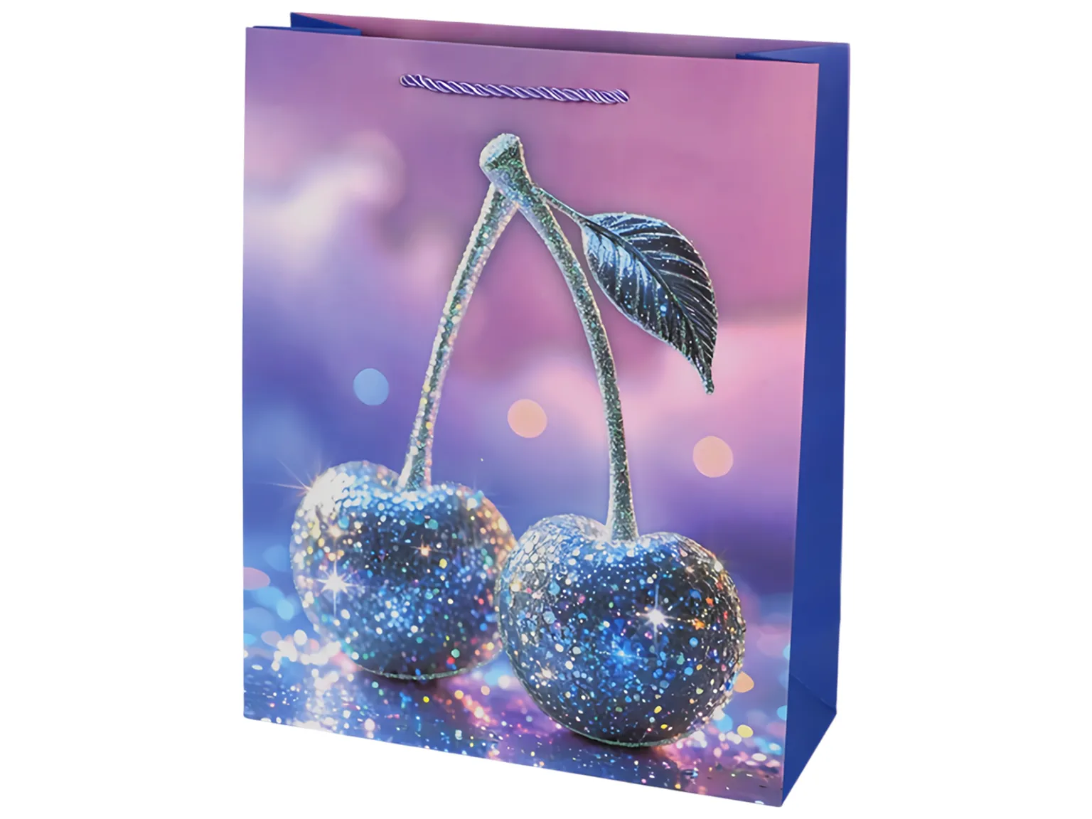 Подарочный пакет Cherry M, бумажный, 26×32×10 см, 4 дизайна (цена за 1шт)