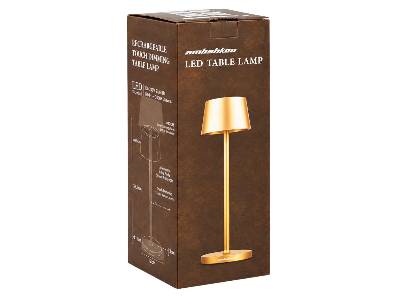Настольная аккумуляторная лампа Modern, USB, 5200 мАч, 11×35,5 см, черный