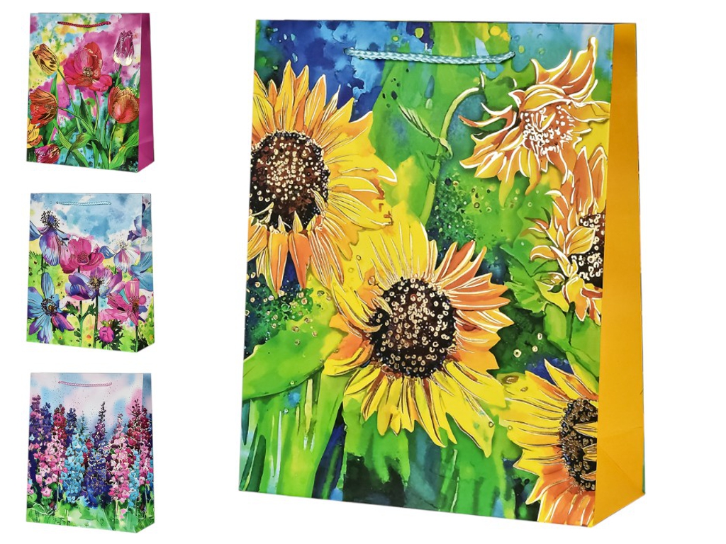 Пакет подарочный бумажный S Flower garden 18х23х8см