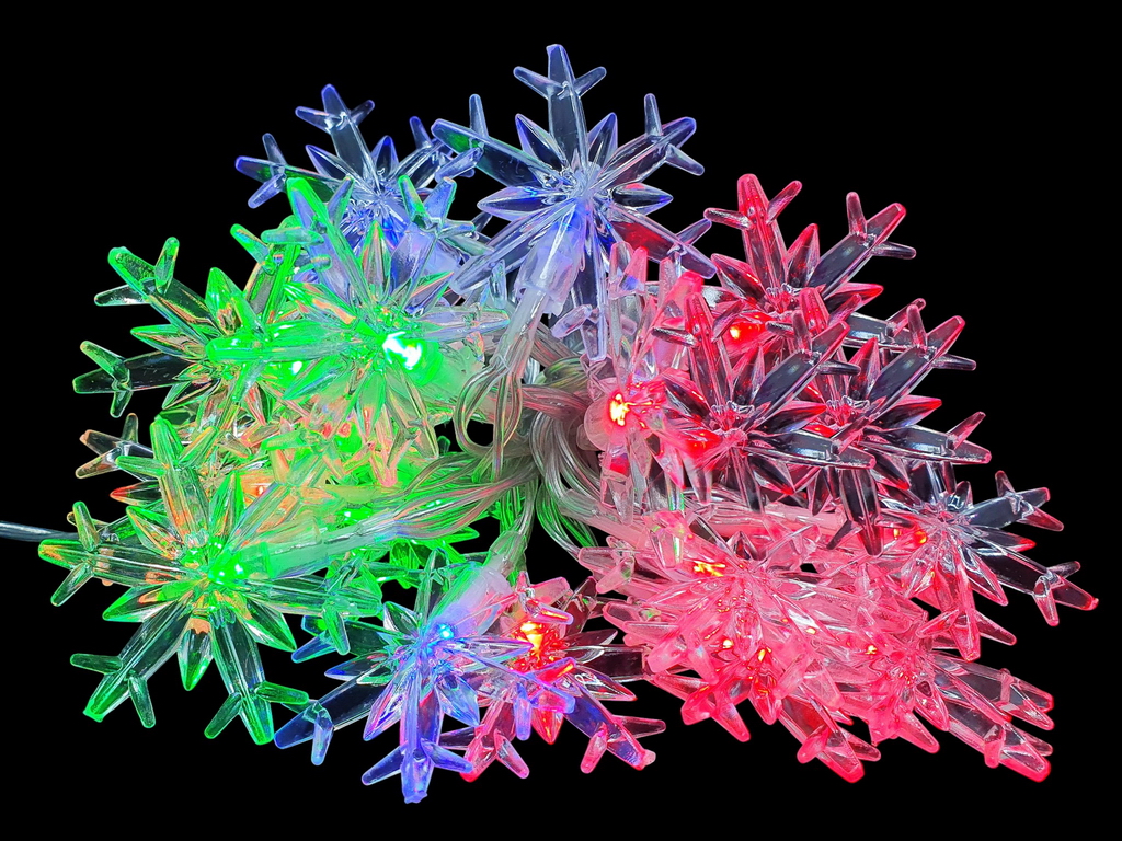 Гірлянда світлодіодна Snowflakes 3м кольорова 20led, 2AA+USB, R95869-C