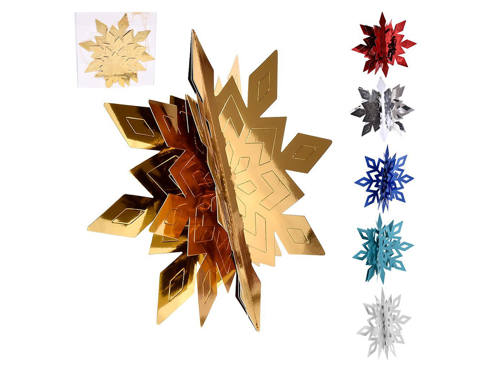 Декор-подвеска новогодняя бумажная Snowflake 25см, R96067
