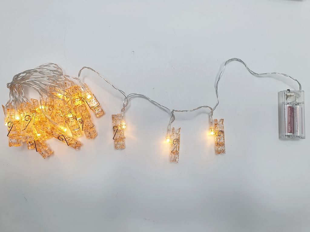 Гірлянда світлодіодна Прищіпки 3м жовта 20led, 2AA, R96133-Y