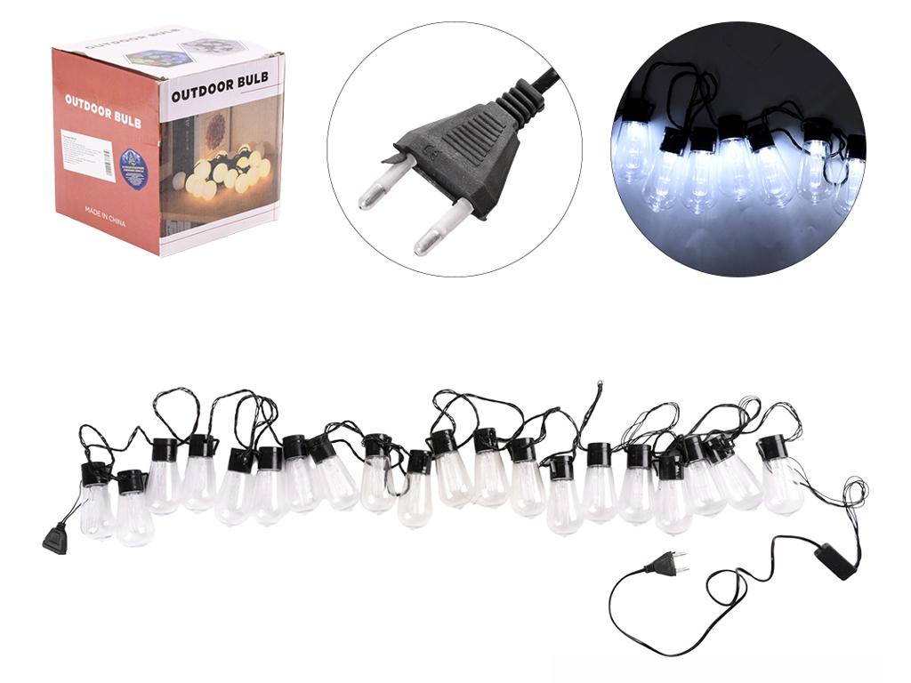 Гирлянда светодиодная наружная Лампочки винтаж 5м 20led, R96325