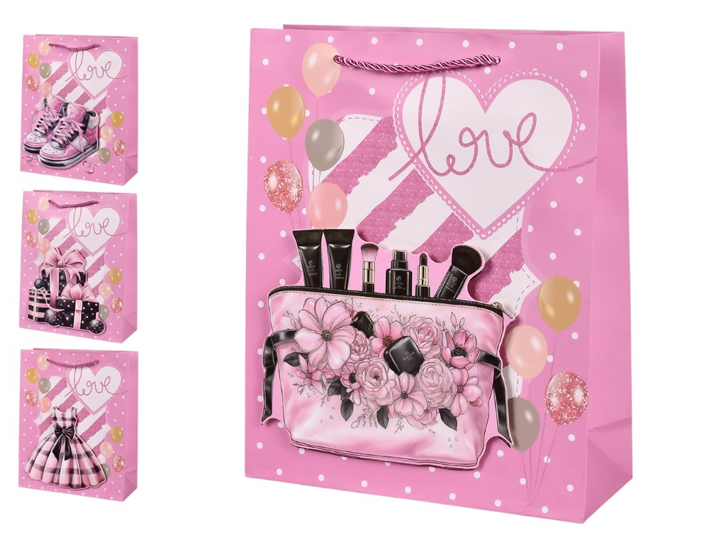 Пакет подарочный бумажный L Love 3D 30х41.5х12см, R98484-L