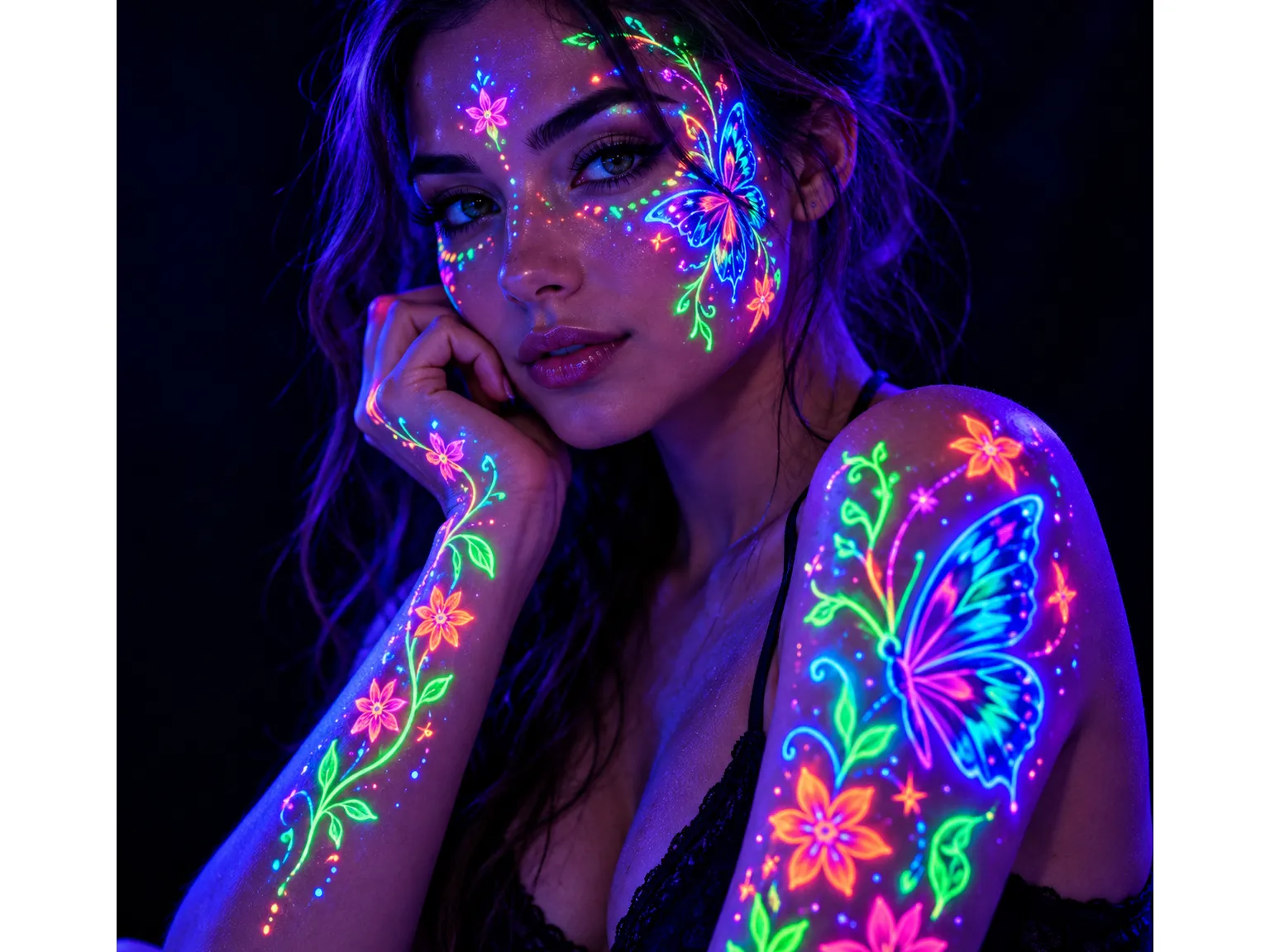 Набор фломастеров-кисточек UV для лица и тела, 18 цветов, 14 см (цена за набор)