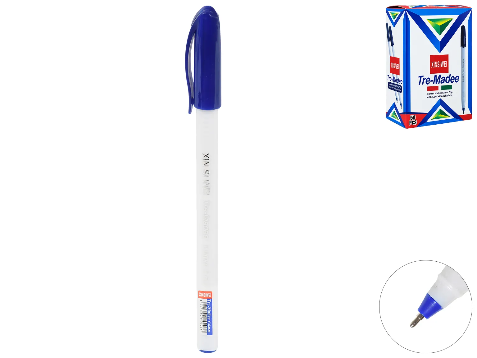 Шариковая ручка Tri-Mate синяя, 1 мм