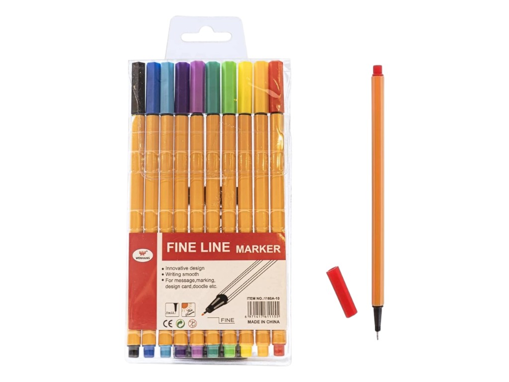 Ручки капілярні Fine Line 10кол, WW00413ST