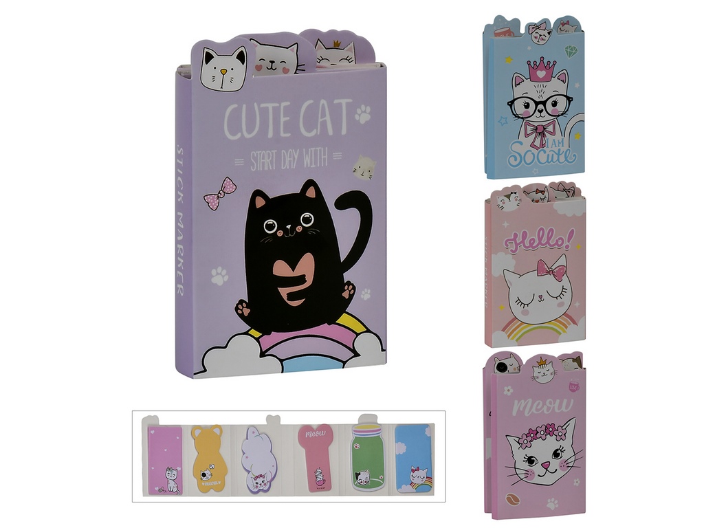 Блокнот складной Meow со стикерами 38х9,5см