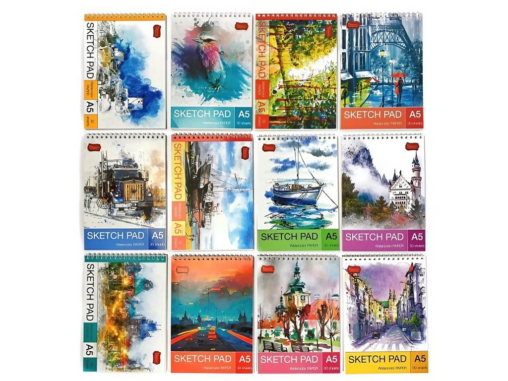 Альбом для малювання А5 30 аркушів SketchPad на пружин (ціна за 1шт)