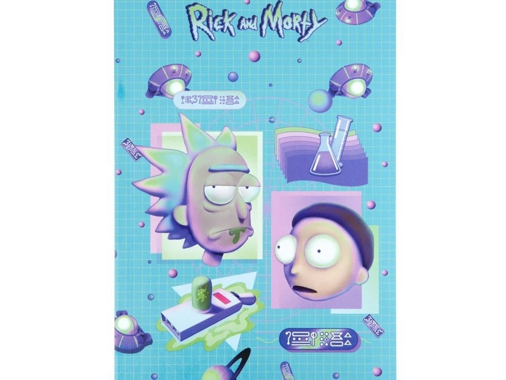 Блокнот термобіндер А5, 64 аркуші, Rick & Morty, Kite