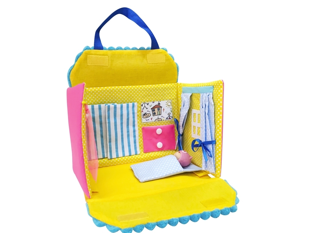 Будиночок для ляльок складаний Lovely Doll's House Blue, сумка для зберігання, Roter Kafer