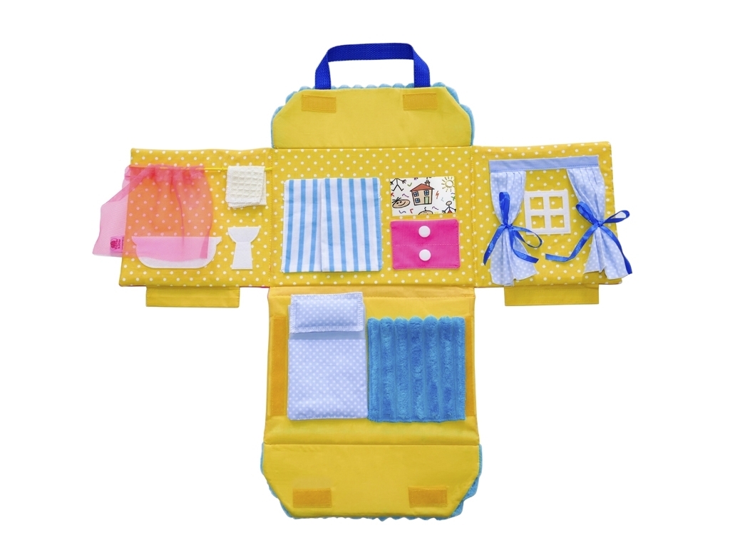 Будиночок для ляльок складаний Lovely Doll's House Blue, сумка для зберігання, Roter Kafer