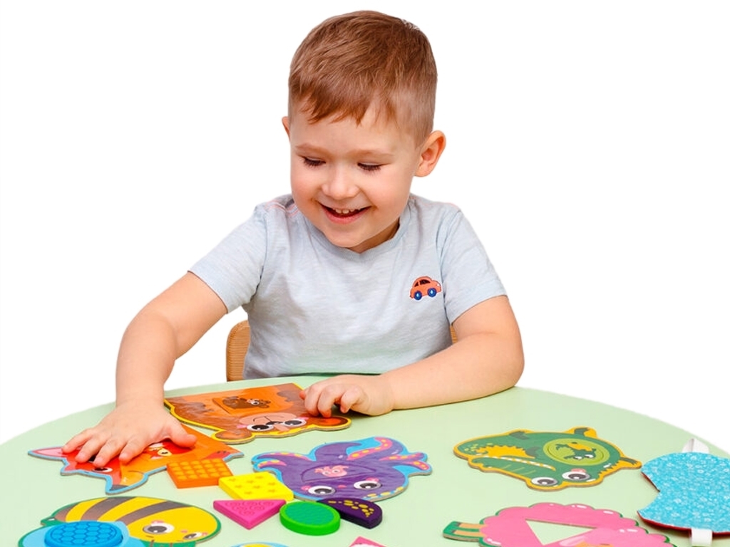 Мозаїка дерев’яна звірята, підбір фігур і кольорів, Vladi Toys