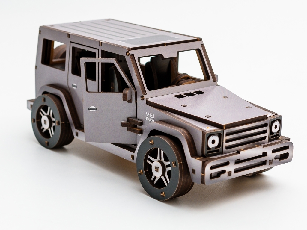 Деревянный 3D конструктор Gelandewagen, 109 деталей, PuzzleOK Puz-26914