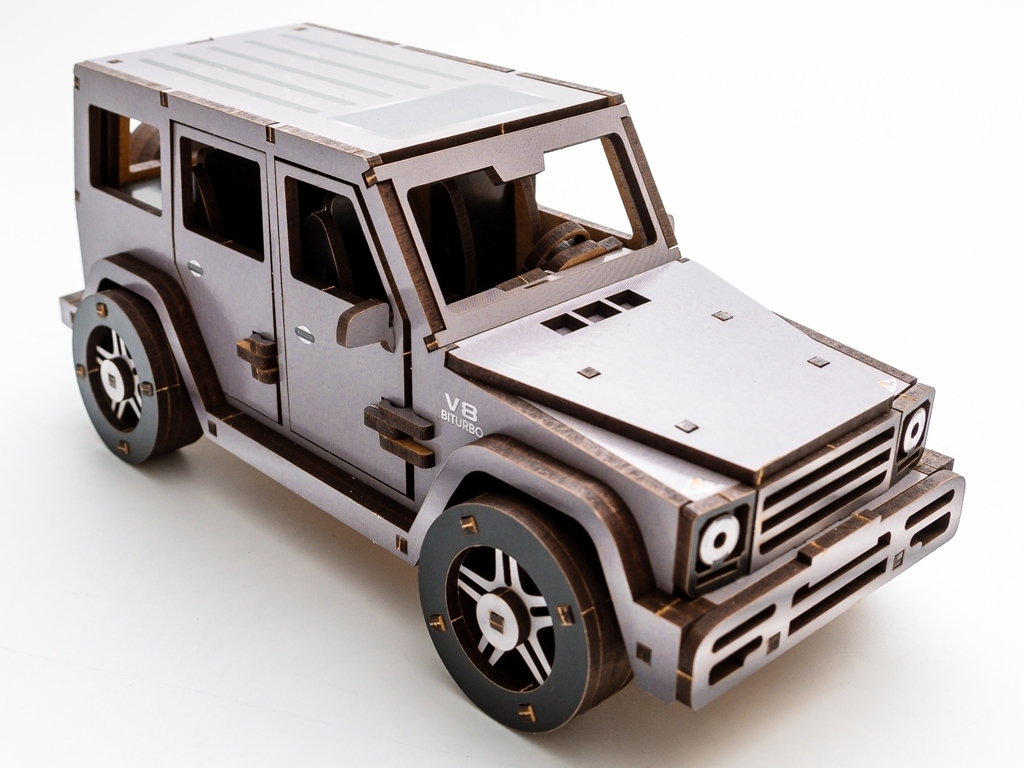 Деревянный 3D конструктор Gelandewagen, 109 деталей, PuzzleOK Puz-26914