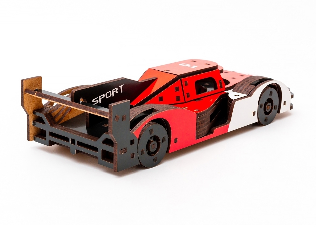 Деревянный 3D конструктор Порше Racing Car, 146 деталей, PuzzleOk Puz-01037