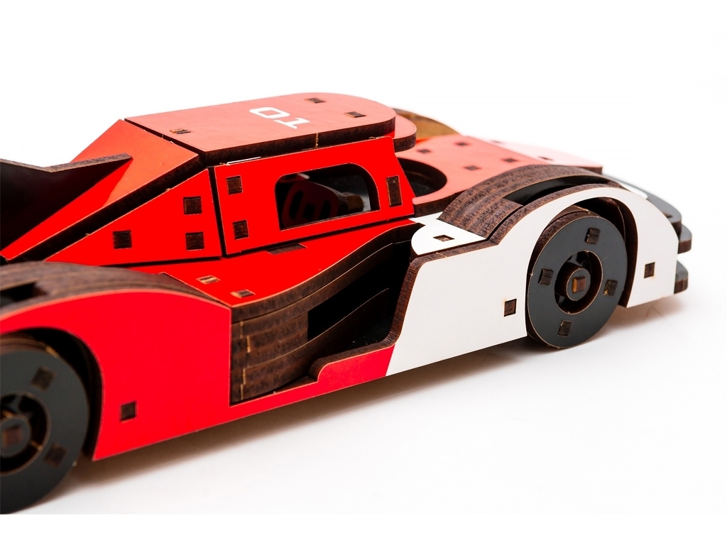 Деревянный 3D конструктор Порше Racing Car, 146 деталей, PuzzleOk Puz-01037