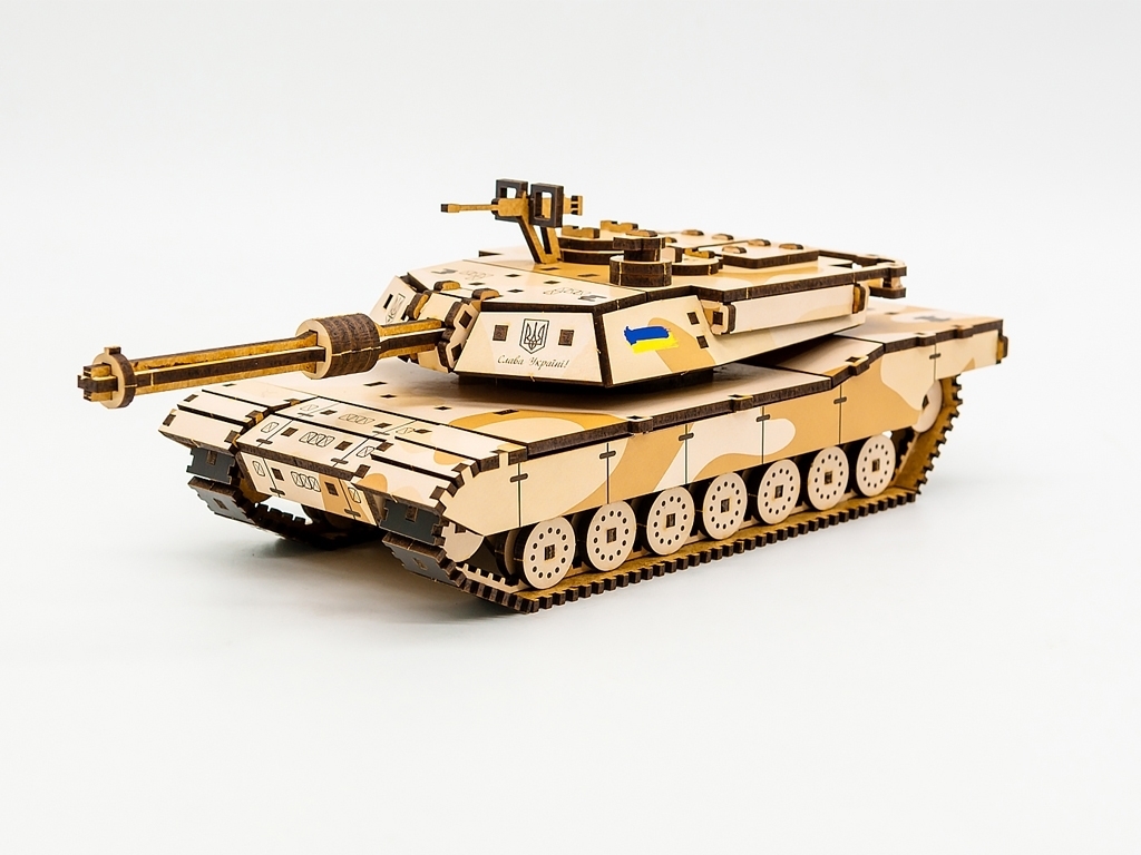 Деревянный 3D конструктор ABRAMS, 187 деталей, PuzzleOk Puz-00939