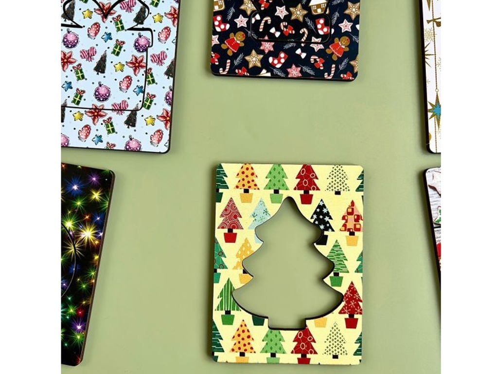 Доски Сегена деревянные новогодние узоры, 10×7,5 см, Ubumblesbees