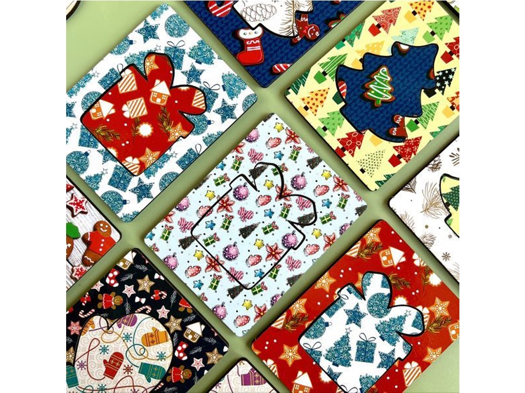 Доски Сегена деревянные новогодние узоры, 10×7,5 см, Ubumblesbees