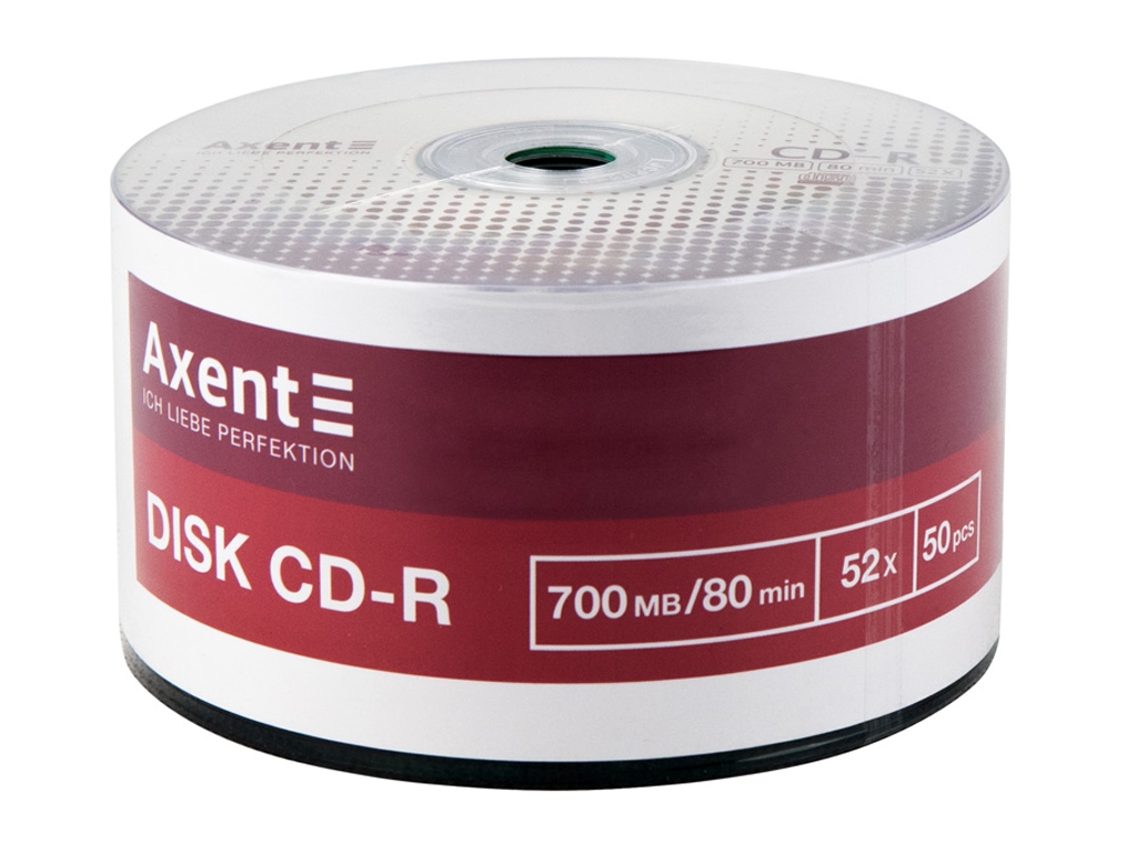 Диск CD-R для одноразового запису, 700 МБ/80 хв, швидкість 52X (ціна за упаковка 50 шт)