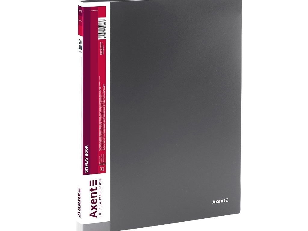 Дисплей-книга для документів Axent 1020-03-A, 20 файлів A4, сіра, Axent