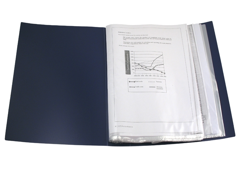 Папка дисплей-книга Axent 1200-02-A A4, 100 файлів, синя, Axent