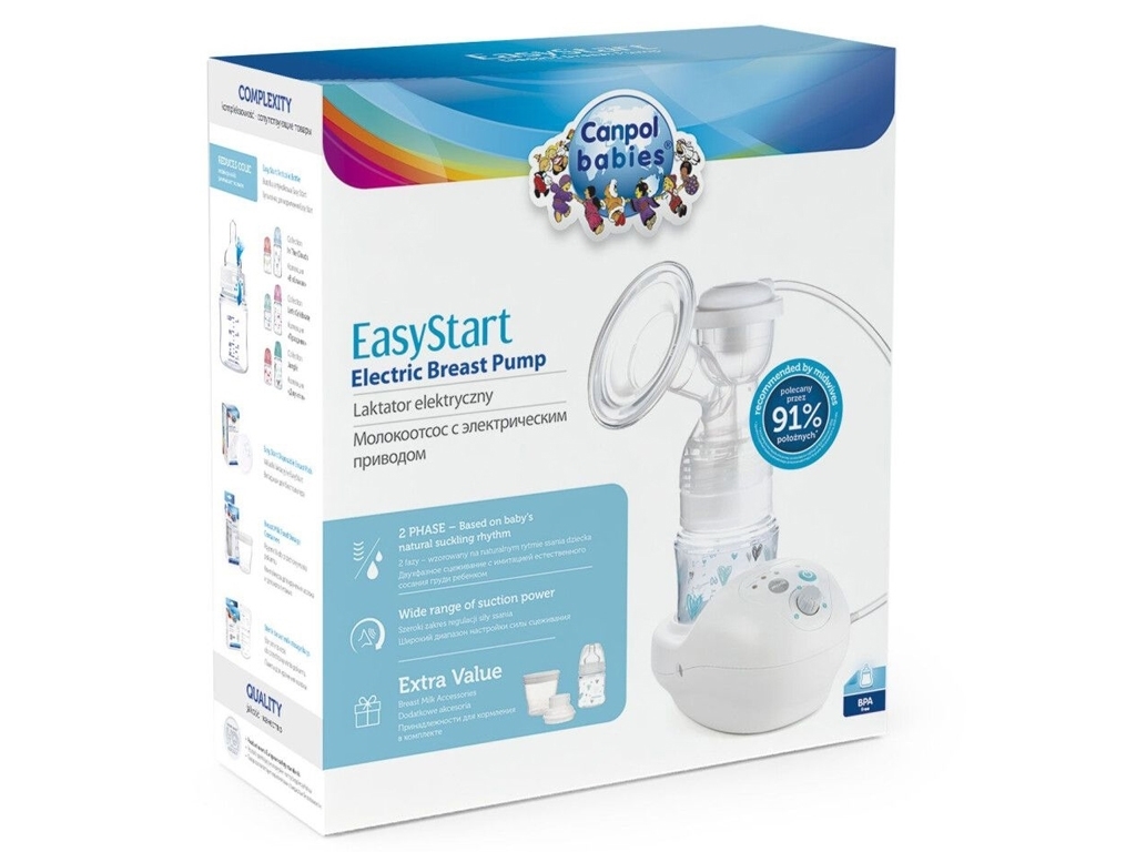 Электрический молокоотсос EasyStart. Canpol Babies 12/201