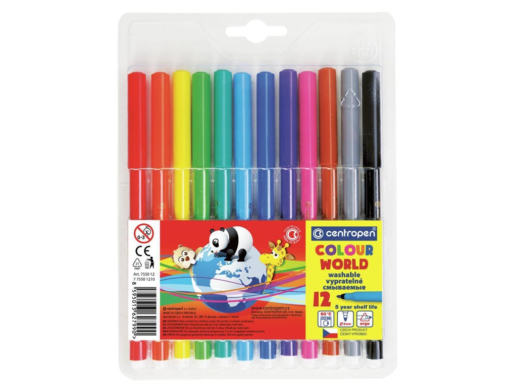 Фломастери 12 кольорів. Centropen 7550/12 ТП