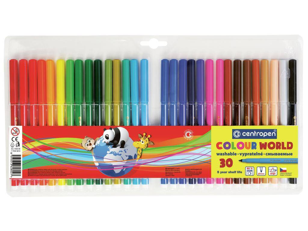 Фломастери 30 кольорів. Centropen 7550/30 ТП