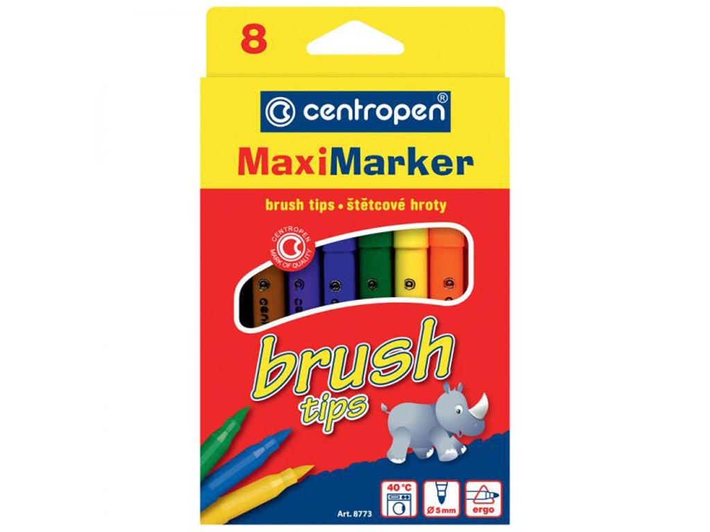 Фломастери Brush 8 кольорів. Centropen 8773/08