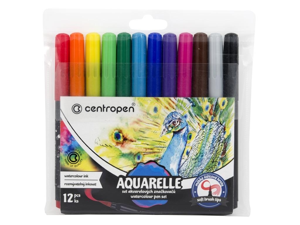 Фломастери акварельні 12 кольорів. Centropen 8683/12