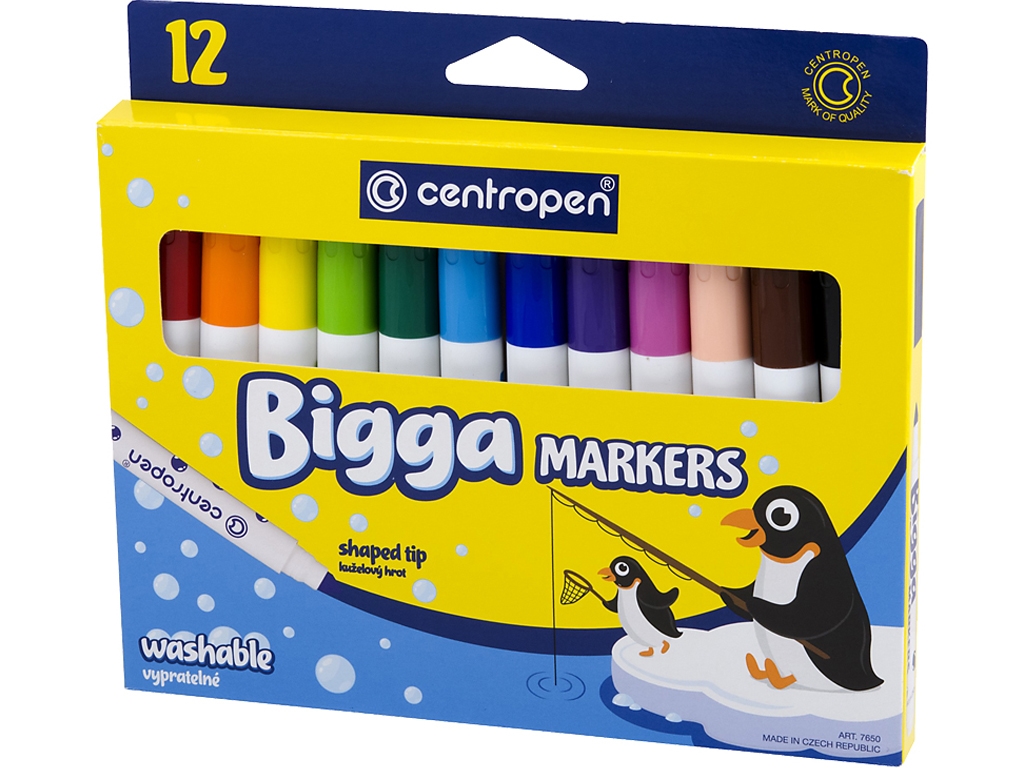 Фломастеры Bigga 12 цветов. Centropen 7650/12