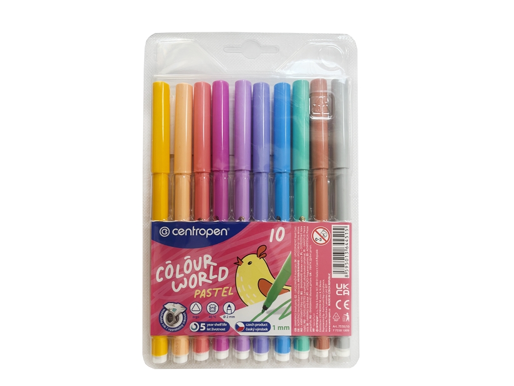 Фломастери пастельні 10 кольорів. Centropen 7550/1009 TP