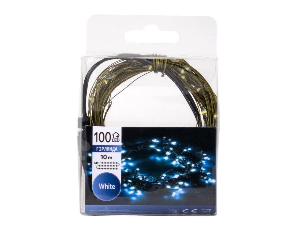 Гирлянда Роса 100LED белая от USB 10м, 9133-014