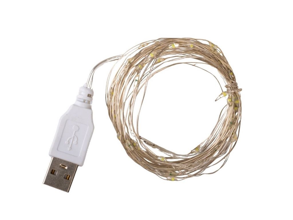 Гірлянда Роса 50LED біла від USB 5м, 9133-008