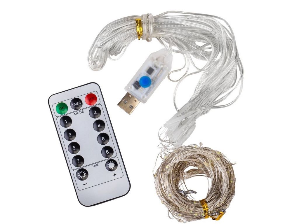 Гирлянда-штора 200LED белая от USB 3х2м, 9133-020