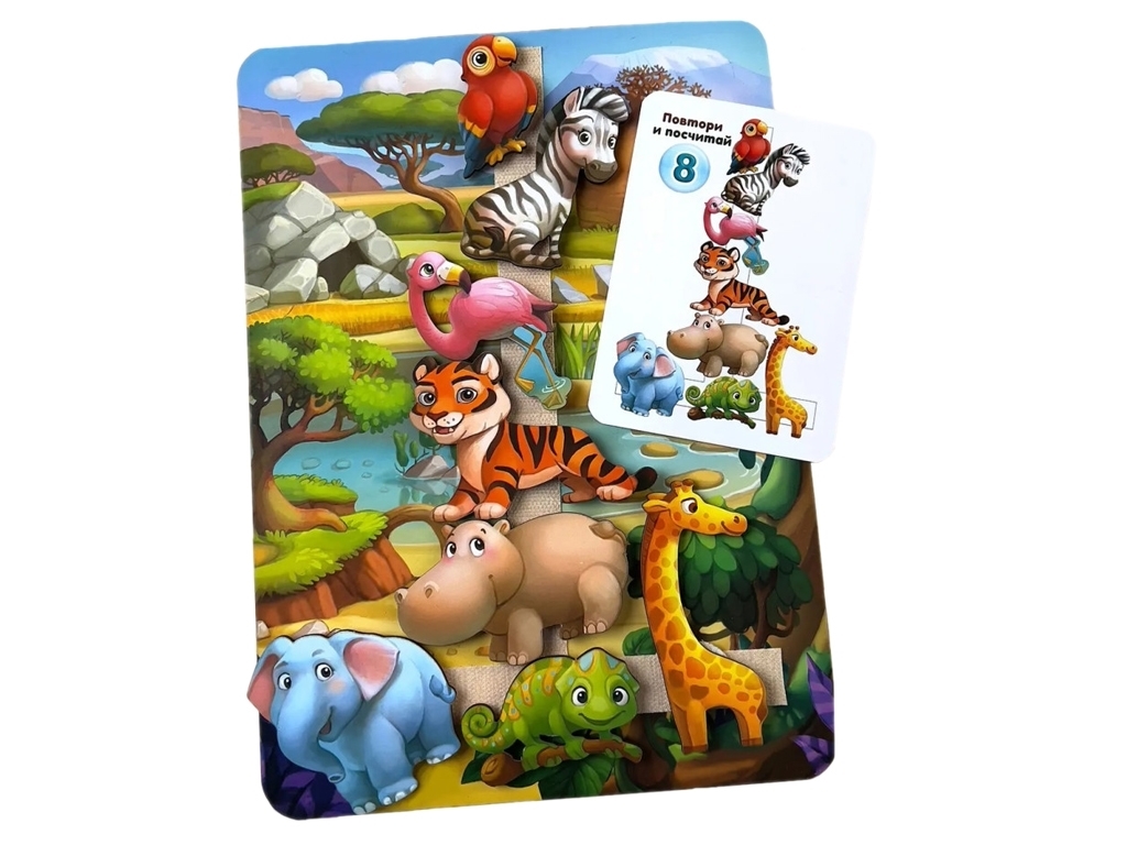 Игра на липучках повтори по схеме Африка, 32×23 см, с карточками, Ubumblesbees