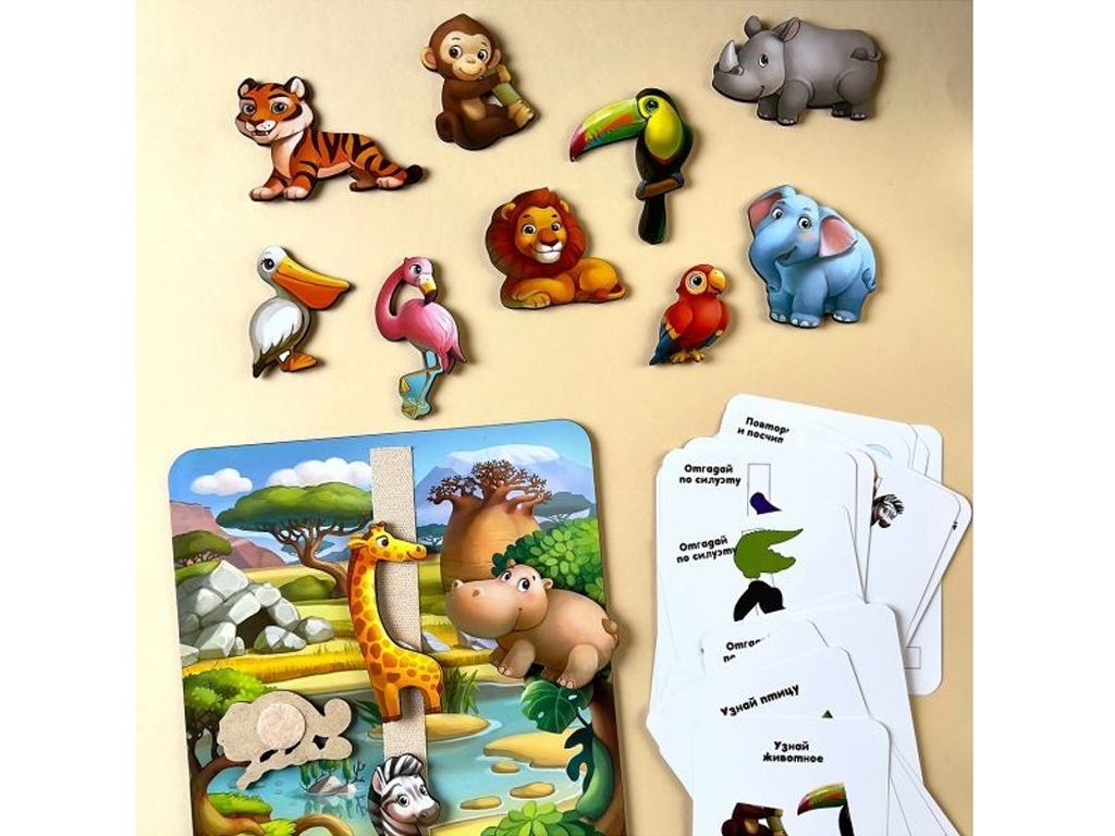 Игра на липучках повтори по схеме Африка, 32×23 см, с карточками, Ubumblesbees