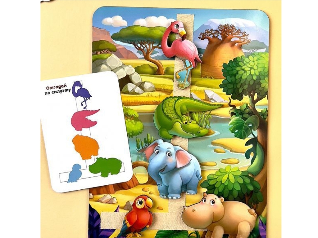 Игра на липучках повтори по схеме Африка, 32×23 см, с карточками, Ubumblesbees