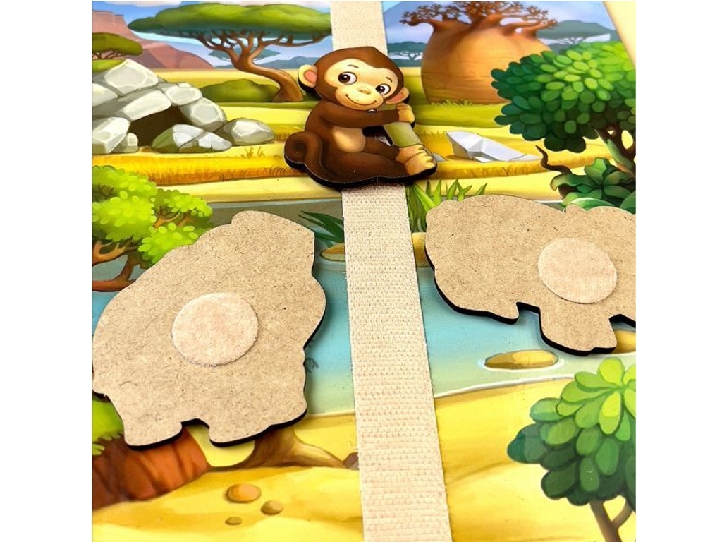 Игра на липучках повтори по схеме Африка, 32×23 см, с карточками, Ubumblesbees