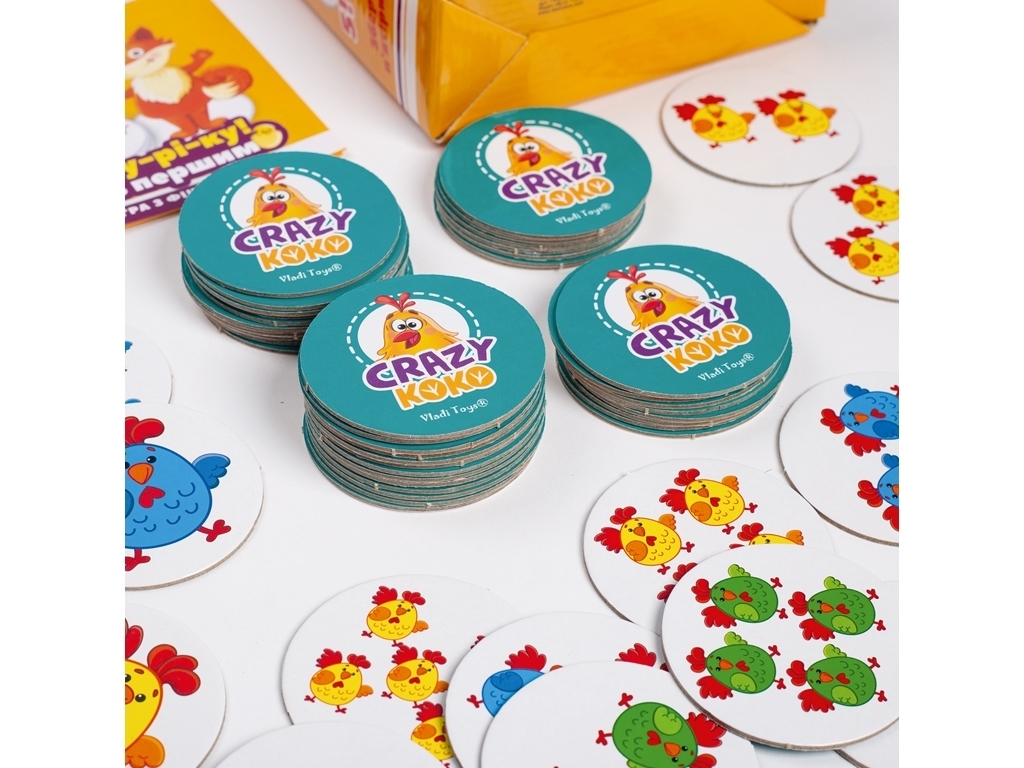 Гра настільна Ку-ку-рі-ку, швидкий підбір комбінацій, Vladi Toys