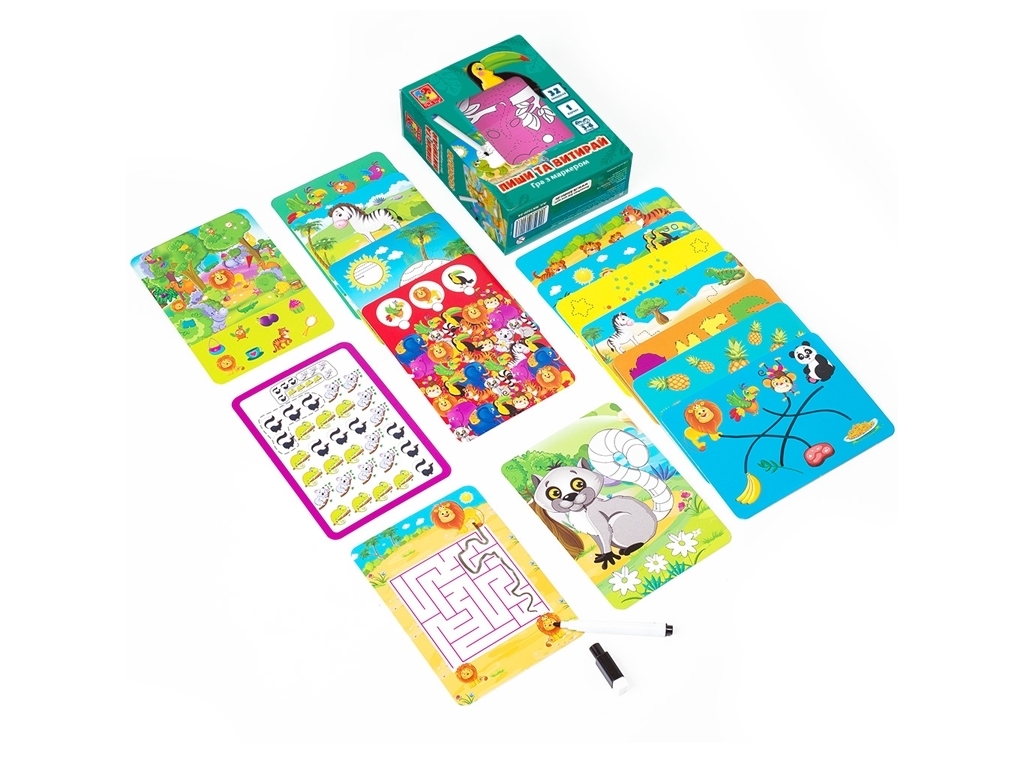 Гра настільна Пиши та витирай, Зоопарк, Vladi Toys