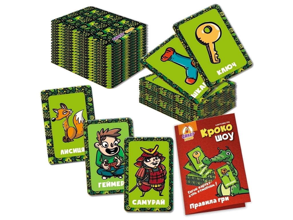 Гра настільна карткова Крокошоу, 50 карток, показує жестами, Vladi Toys