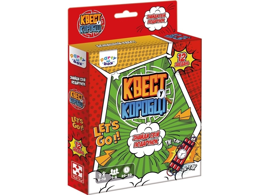 Настільна гра "Квест у коробці Комікс", 6+, Vladi Toys